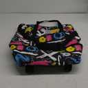 VOOWO Duffel Bag with Wheels - Rolling Foldable Expandable Duffle Bag with Wheels for Travel, Rolling Luggage Carry On Bag with Wheels, Large Rolling Backpack Weekend Bags for Men Women (Black) (Graffiti)