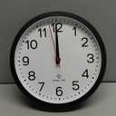 AKCISOT Atomic 10 Inch Wall Clock Analog Clocks for Indoor Kitchen, Battery Operated Clock for Bedroom Office Classroom Living Room(Black)