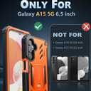 FNTCASE for Samsung Galaxy A15-5G Case: Military Grade Drop Proof Protection Phone Cover with Kickstand | Heavy Duty Rugged Full Body Protective Shockproof Matte Textured TPU Cases - 6.5 Inch (Orange)