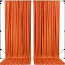 AK TRADING CO. 10 feet x 8 feet Polyester Backdrop Drapes Curtains Panels with Rod Pockets - Wedding Ceremony Party Home Window Decorations - Orange (DRAPE5X8-ORANGE) (Pack of 2)