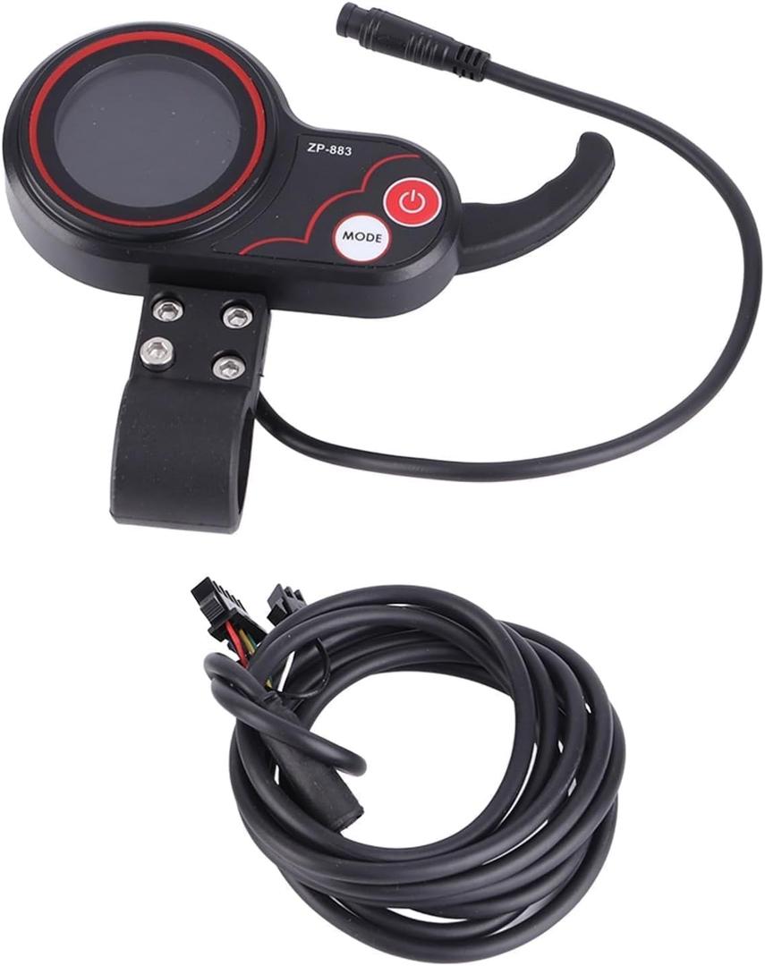 ZP-883 6pin Display Thumb Throttle, 2 in 1 Speedometer Manual Control Panel 3.6cm/1.4in Display Screen Thumb Throttle Replacement for Electric Scooter (48V)