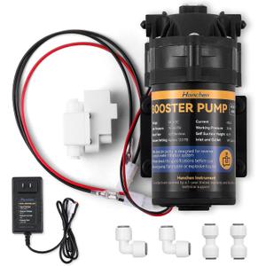 Hanchen Booster Pump Complete Kit for Home RO Reverse Osmosis Water Purification System, Quick-Connection Design, High Pressure Switch
