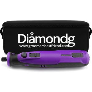 Diamondg Cordless Dog Nail Grinder with Quiet Sound & LED Tip for Large & Small Dogs, 4hrs. Runtime - Electric Dog Nail Trimmer, Heavy Duty Rotary Tool Alternative to Toenail Clippers & Filers (004 - Dark Purple)