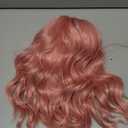 LANICE Short Bob Pink Wigs with Bangs for Women Loose Wavy Hair Shoulder Length Wigs Synthetic Colorful Wigs for Cosplay Daily PartyUse(Pink,12inch)