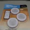 Brilliant Evolution Wireless LED Puck Light 3 Pack - Works with Remote Control - Under Cabinet, Closet Light - Battery Powered - Under Counter Lighting - Stick On Lights (Pack of 3 (Batteries Not Included))