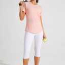 Libin Women's Workout T Shirts Short Sleeve Gym Running Athletic Tops Quick Dry Crewneck Yoga Shirts (Pink, XS)