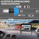 TECXERLLON RV Backup Camera, 7'' 1080P Vehicle Backup Cameras with AI Detection, Waterproof Wireless Backup Camera with DVR Recording & Night Vision for Car, Van, SUV, Truck, Trailer