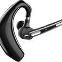 Bluetooth Headset V5.1,Wireless Bluetooth Earpiece with CVC8.0 Dual Mic Noise Cancelling,500mAh Battery for 110H Work Time,Handsfree Earphones for Cell Phones/PC for Business Office/Driving (Black)