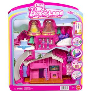 Barbie Mini BarbieLand Bundle Including 2 Holiday Dolls, 3 Snow Playsets, 3 Other 1.5-inch Dolls