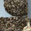 Luxury Faux Fur Leopard Print Throw, Soft 50x60 Cheetah Print Fluffy Blanket, Shaggy Plush Decorative Couch Throw, Cute Furry Fuzzy Animal Print Blanket for Sofa Bed, Brown