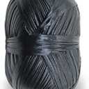 Metallic T-Shirt Yarn 140 Yards Knitting Fabric Crochet Cloth Shiny Tshirt Yarn for Crocheting Beginners DIY Hand Craft Bag Blanket Cushion Projects (Black)
