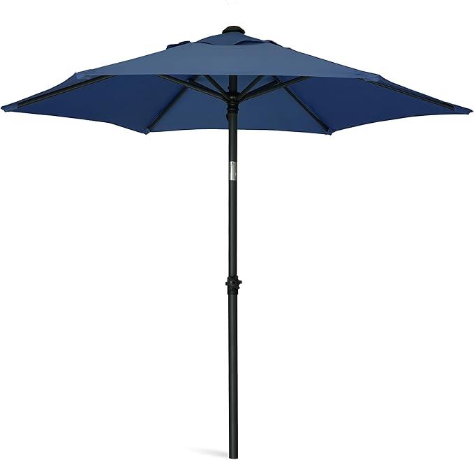 AMMSUN 6ft Patio Umbrella Outdoor Table Umbrellas with Push Button Tilt, UPF50+ Premium Steel Pole and Ribs for Deck, Lawn, Garden, Backyard & Pool