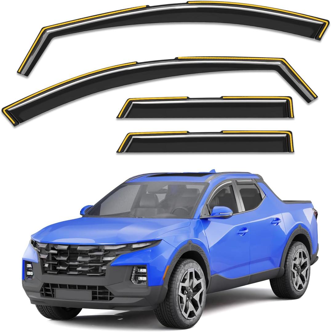 in-Channel Window Visors Rain Guards for Hyundai Santa Cruz 2022-2026