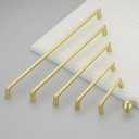 Lardmon 10 Pack Brushed Gold Cabinet Knobs Drawer Knobs 1 Inch(25mm) Diameter Modern Single Hole Cabinet Pulls Solid Kitchen Knobs Cabinet Handles Heavy Duty Kitchen Hardware for Dresser