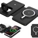 3 in 1 Charging Station for Apple,Travel Charger for Multiple Devices for iPhone,Foldable Magnetic Charger for iPhone 16 15 14 13 12 pro max&AirPods 4/3/Pro/Pro 2&Apple Watch（Black）