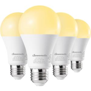 DEWENWILS 4-Pack Dimmable LED A19 Light Bulb, 800 Super Bright, 2700K Soft Warm Light Bulb, 10W (60 Watt Equivalent) LED Bulb, E26 Medium Screw Base, UL Listed