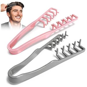 Texture Comb  2PCS Wide Tooth Hair Styling Comb for Men & Women(Grey+Pink)