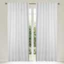 White Curtains 2 Panels Set for Living Room - Thick Light Filtering Window Treatment for Farmhouse Dcor - Textured Cotton Semi Sheer Back Tab Curtain for Kitchen Bedroom - 50x108 Inches, Set of 2