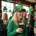 St Patrick's Day Shamrock Baseball Cap - Lucky Four Leaf Clover Irish Accessories for Men & Women (Green)