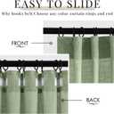 MIULEE Sage Green Linen Curtains 90 Inches Long 2 Panels for Bedroom Living Room, Back Tab & Pleat Tape with Hooks Soft Thick Linen Textured Window Drapes Semi Sheer Light Filtering Farmhouse Decor