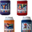 Vermont Souvenir Can Coolers, Set of 4, Insulated Neoprene Beverage Holders, Multi-Color
