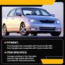 Front Bumper Fog Lights Pair Compatible with Corolla 2003 2004 Left & Right Halogen Fog Light Passenger & Driver Side 81220-02060 81210-02060