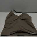 AUROLA Influence Longline Strappy Workout Halter Tops for Women,Removable Cups Padded Bras Impact Gym Yoga Sleeveless Top (Medium, Chestnut Brown)