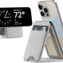 ESR Magnetic Wallet, Compatible with MagSafe Wallet with Adjustable Stand, for iPhone 17e/17/16/15/14/13/12 Series, Not for iPhone 13/12 mini, 3 Card Holder, Vegan Leather, Grey