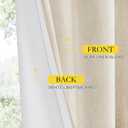 NICETOWN 100% Blackout Linen Curtains for Bedroom with Thermal Insulated White Liner, W52 x L95, 2 PCs, Beige, Long Drapes Sweep The Floor Decorative Keep Privacy Panels for Living Room/Villa