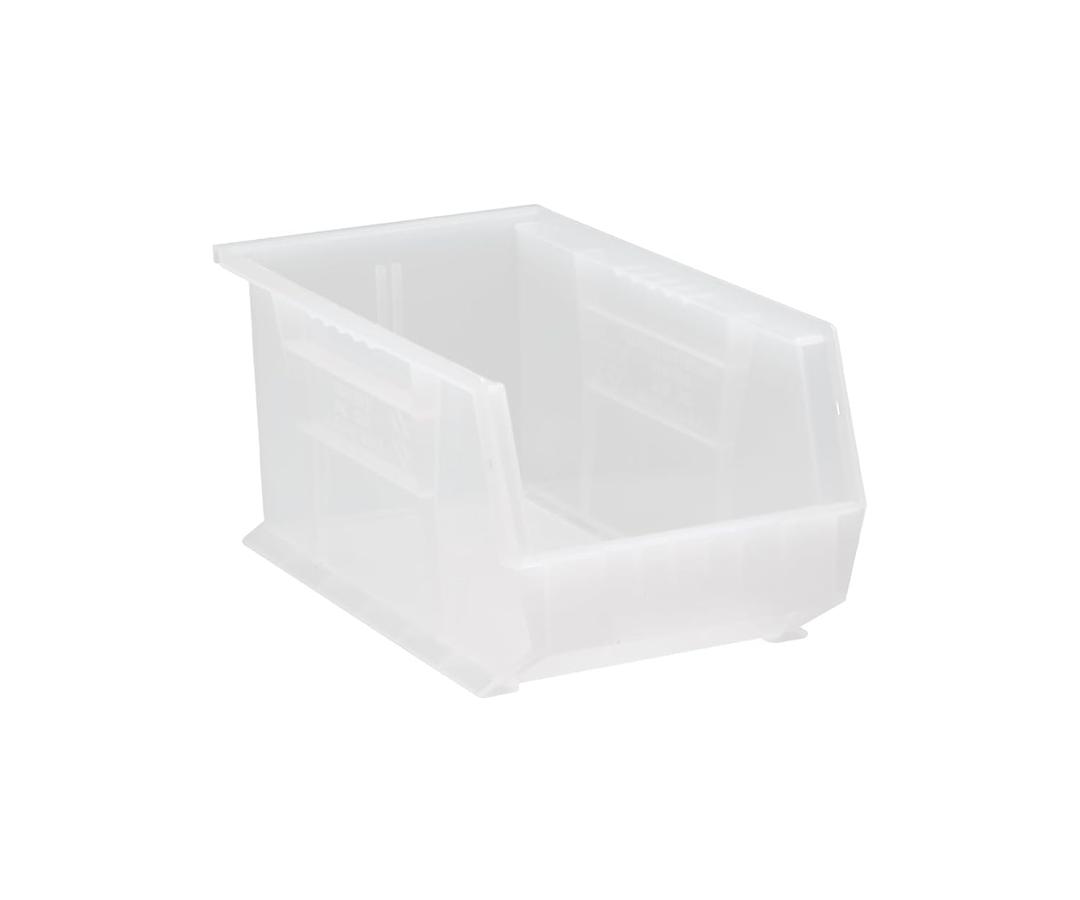 QUANTUM STORAGE SYSTEMS K-QUS240CL-3 8-Pack Stack and Hang Plastic Bin Storage Containers, 10*5*3.5, Clear
