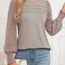 Womens Long Sleeve Fall Casual Blouses Tunic Tops for Leggings (Medium, Khaki)