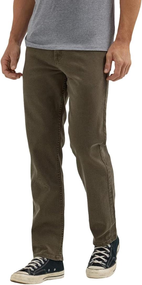 Wrangler Authentics Mens Classic 5-Pocket Relaxed Fit Flex Jean (36W x 29L, Olive)