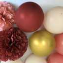 Bridal Shower Decorations Maroon - Fall color Maroon Dusty Pink Bachelorette Decorations with Balloons Tissue Paper Flower Pompoms and Tassel Garland Party Supplies (Burgundy + Peach)