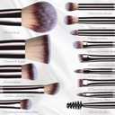 Travel Makeup Brush Set BS-MALL 14 Pcs with 1 Pcs Makeup Sponge Essential Foundation Powder Concealers, Eye Shadows, Blush Makeup Brushes with Travel Makeup Case (Champagne)