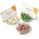 Marsui 2 Pcs Succulent Business Card Holders Desk Pink Purple Modern Name Card Holders for Women Lotus Flower Decorative Tabletop Display Stand Postcard Display Organizer Decor Gift for Office Store Color May Vary