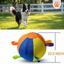 Herding Ball for Dogs, Large Treibball Toy 22.5" Dog Herding Ball, Inflatable Collieballs Dog Training Toy for Medium & Huge Heelers Breeds - Multicolor