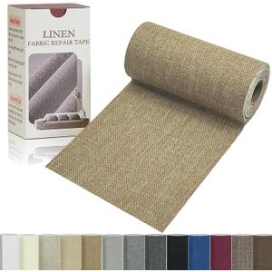 Gheeidau Linen Repair Tape 4x70 Inch Self-Adhesive Couch Patch Repair Fabric Patch for Furniture, Sofas, Cushion, Chairs, Bags, Linen Goods (Camel) 
