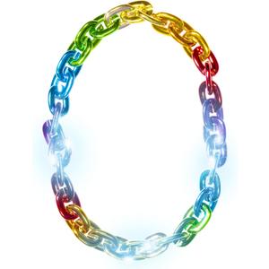 Windy City Novelties 36" Jumbo Link LED Plastic Necklace - Fun Light-Up Accessory for Mardi Gras, St. Patrick's Day, and Party Events (Rainbow)