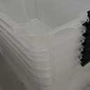 IRIS USA 72 Qt Stackable Plastic Storage Bins with Lids, 6 Pack - BPA-Free, Made in USA - See-Through Organizing Solution, Latches, Durable Nestable Containers, Secure Pull Handle - Clear