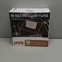 N9R 60 Pack Black Square Plastic Plates with Gold Rim Include 30 Disposable Dinner Plates 9.5 Inch and 30 Dessert Plate 6.5 Inch, Fancy Plate for Party, Wedding, Halloween and Daily Use