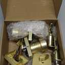 Mega Handles SUANA Entrance Combo, Door Knob and Cylinder Deadbolt and Key Combo, Heavy Duty Locking Door Knobs for Left or Right-Handed Doors  Satin Brass (1 Pack)