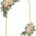 Metal Arch Backdrop Stand 6.6FT, GWEUZMALL Gold Square Balloon Arch Stand for Wedding, Birthday, Baby Shower, Floral Garden Decoration