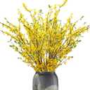 Artificial Forsythia Branches, 6 Pcs 39.4 Inch Cherry Blossom, Spring Flowers Artificial for Decoration, Silk Forsythia Flowers Artificial Orchids Wedding Office Home Party Dining Table Decor