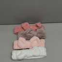 VITEVER 4 Pack Spa Headband for Washing Face, Girls Makeup Bow Tie Hair Band, Microfiber Women Headbands, Elastic Headband to Skincare, Gifts for Teen Girls- White, Brown, Rose Pink, Light Pink