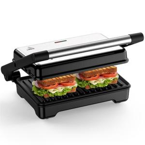 Panini Grill Press, 1200 W Sandwich Maker, Panini Maker with Non-Stick Coated Cast Aluminum Plates, Fits 2 Slices of Bread, 180-Degree Opening, Easy to Clean,Versatile Use