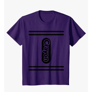 Group Family Halloween Costume Kids Purple Crayon Tee T-Shirt, Small