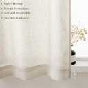 Smei Sheer Curtains for Kitchen Small Windows Curtains Linen Natural 30 Inches 2 Panel, Farmhouse RV Camper Drapes Light Filtering Rod Pocket for Living Room Half Windows, W25XL30 Inch