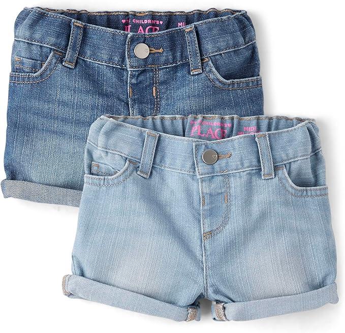 The Children's Place,and Toddler Girls Denim Midi Shorts,Lily Wash,69 Monts