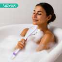 VOYOR Electric Body Brush Back Scrubber for Shower Rechargeable Exfoliating Bath Brush Powered Shower Brush with Non-Slip Long Handle Deep Cleansing, Exfoliation, Massaging Spin Brush BC100 (Purple)