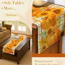 2 x Pumpkin Sunflower Fall Table Runner - 13"72" Plaid Thanksgiving Table Runner for Fall Decor, Seasonal Harvest Autumn Thanksgiving Decorations for Home, Dining Room, Kitchen, Parties